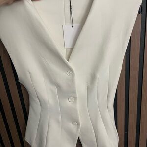 Zara Cream Button-Up Vest